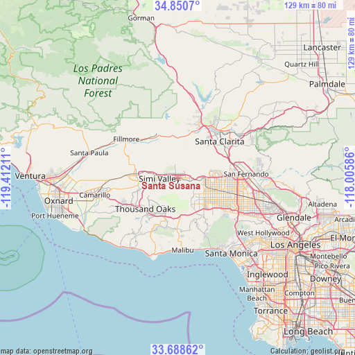 Santa Susana on map