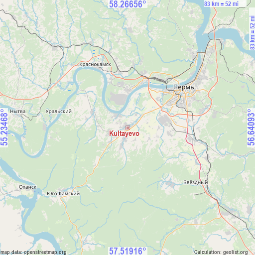 Kultayevo on map