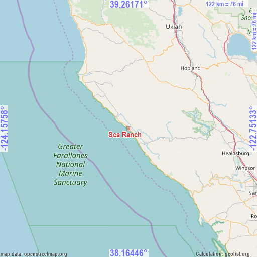 Sea Ranch on map