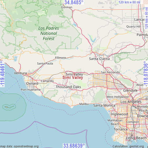 Simi Valley on map