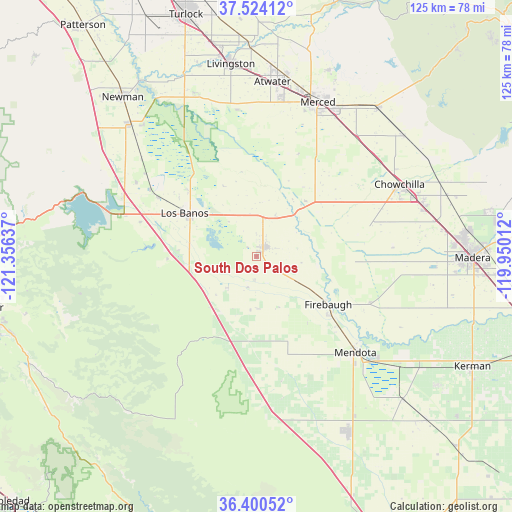 South Dos Palos on map