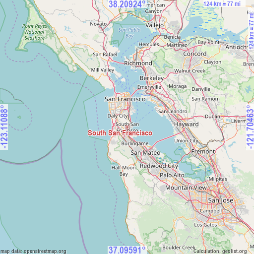 South San Francisco on map