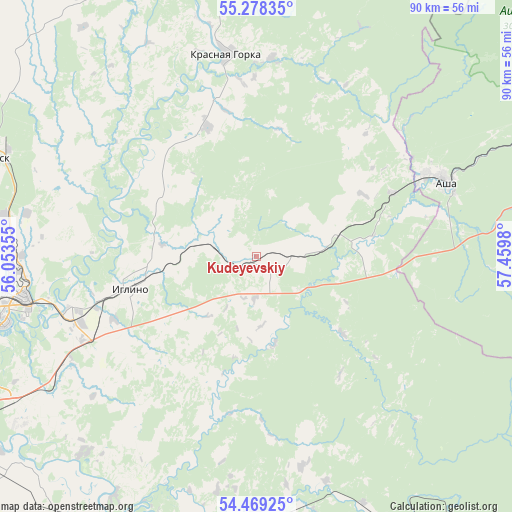 Kudeyevskiy on map