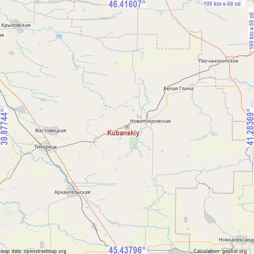 Kubanskiy on map