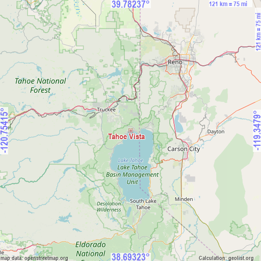 Tahoe Vista on map