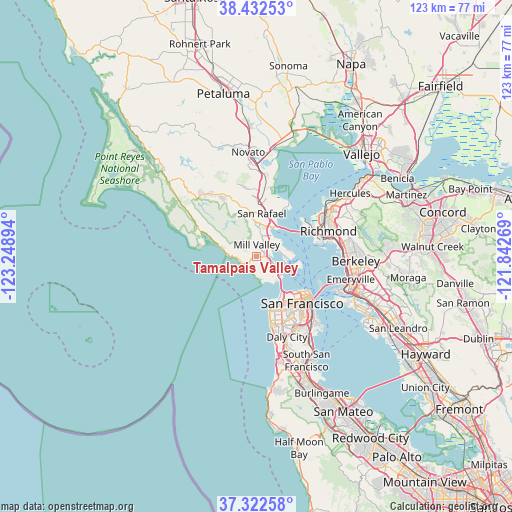 Tamalpais Valley on map