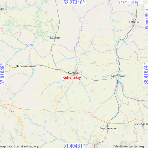 Kshenskiy on map