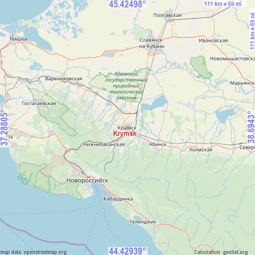 Krymsk on map