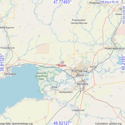 Krym on map