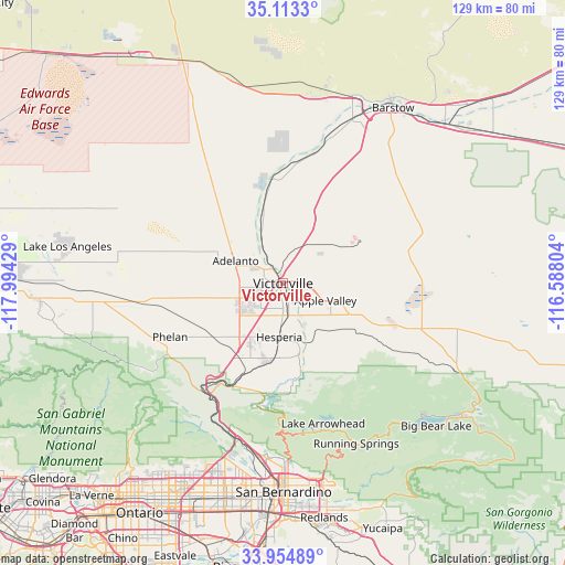 Victorville on map