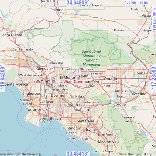 West Covina on map