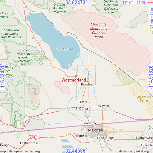 Westmorland on map