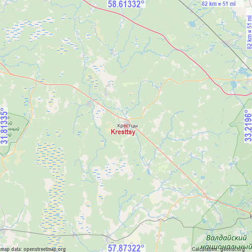 Kresttsy on map