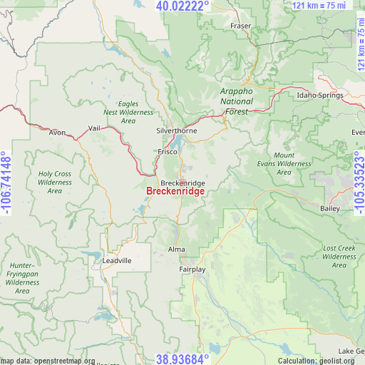 Breckenridge on map