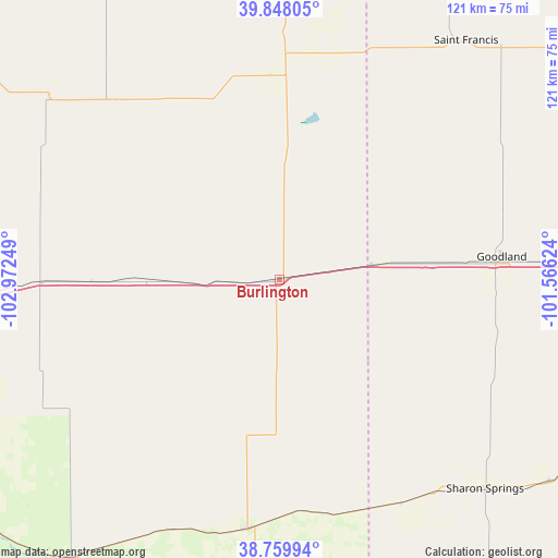 Burlington on map