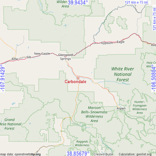 Carbondale on map