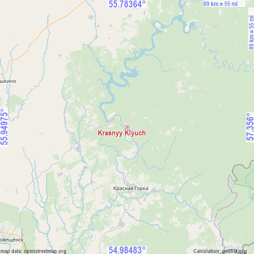 Krasnyy Klyuch on map