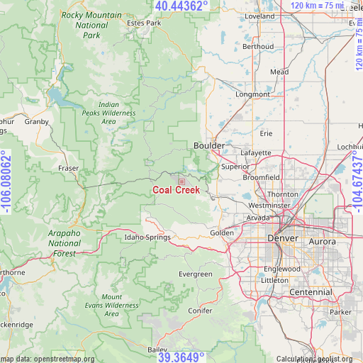 Coal Creek on map