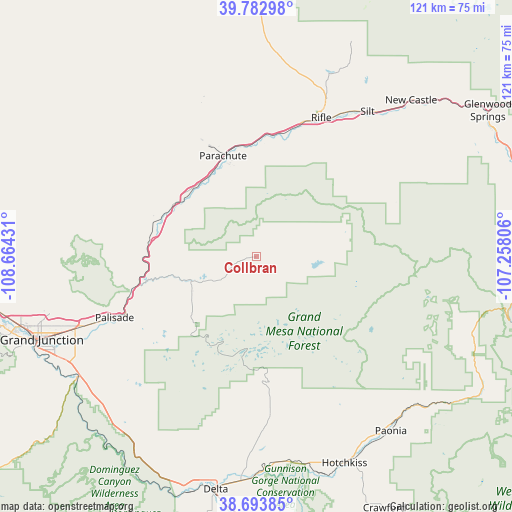 Collbran on map