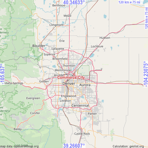 Commerce City on map