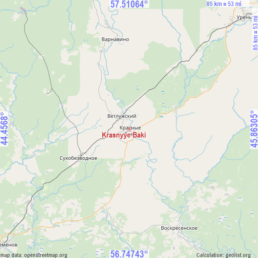 Krasnyye Baki on map
