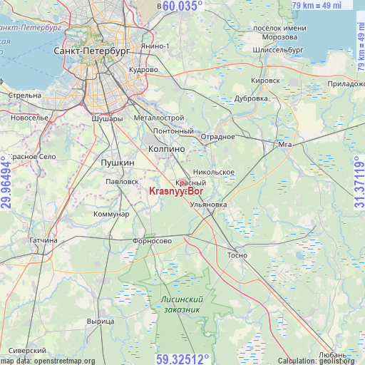 Krasnyy Bor on map