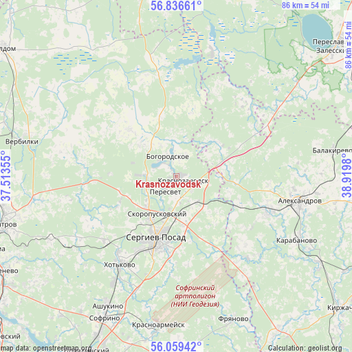 Krasnozavodsk on map