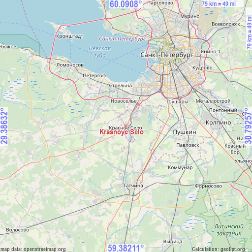 Krasnoye Selo on map