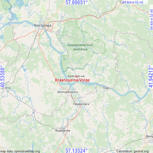 Krasnoye-na-Volge on map