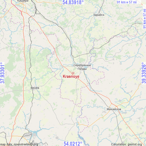 Krasnoye on map