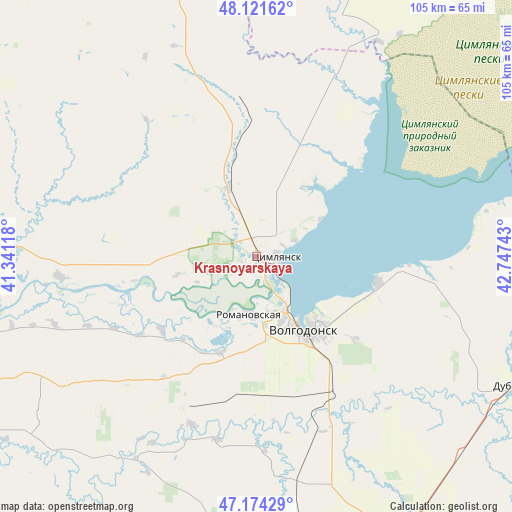 Krasnoyarskaya on map