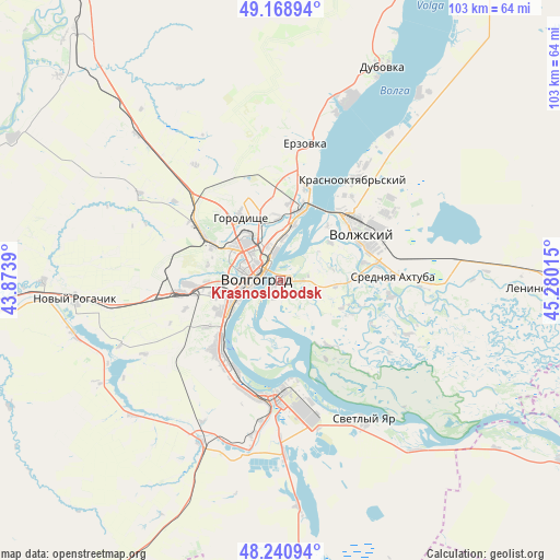 Krasnoslobodsk on map