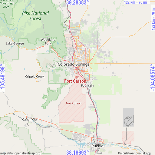 Fort Carson on map