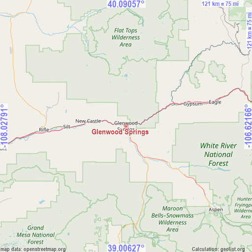 Glenwood Springs on map