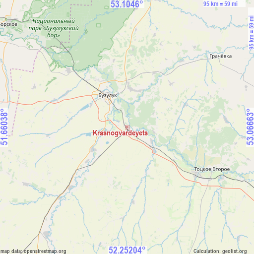 Krasnogvardeyets on map