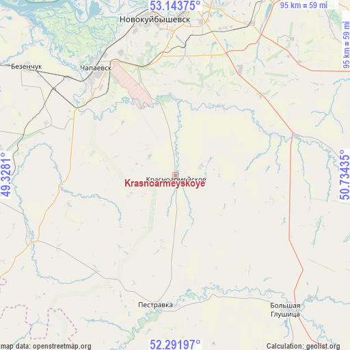 Krasnoarmeyskoye on map