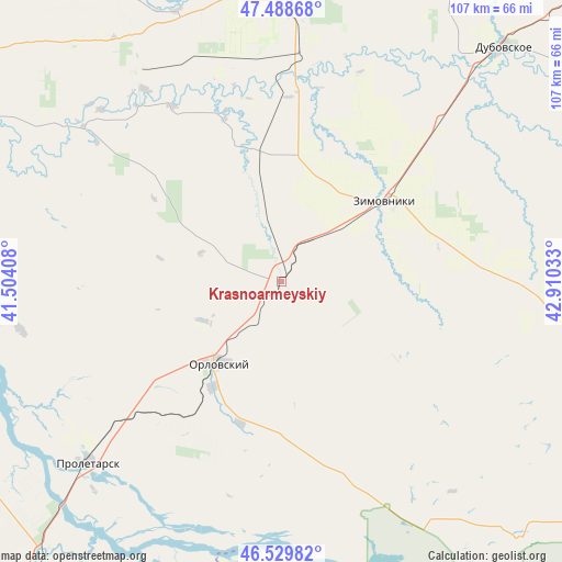 Krasnoarmeyskiy on map