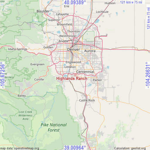 Highlands Ranch on map