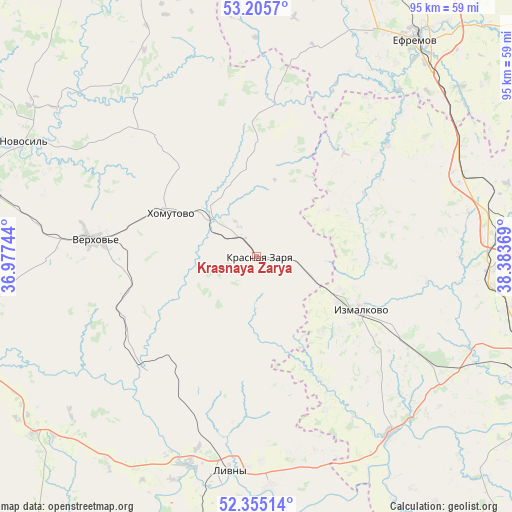 Krasnaya Zarya on map