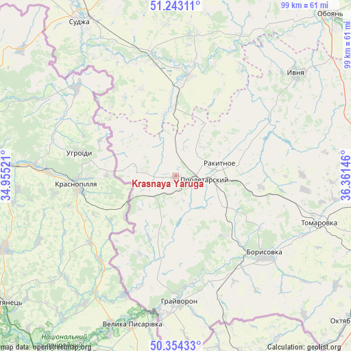 Krasnaya Yaruga on map