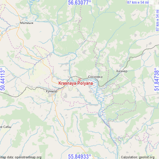 Krasnaya Polyana on map