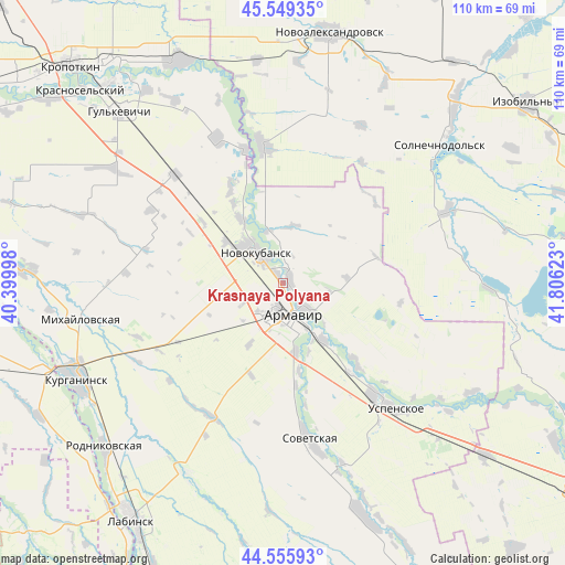 Krasnaya Polyana on map