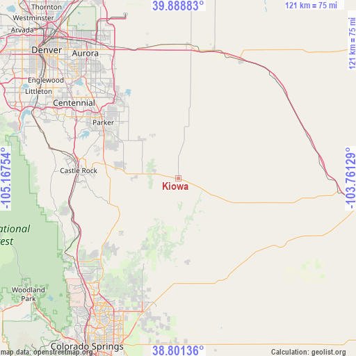 Kiowa on map