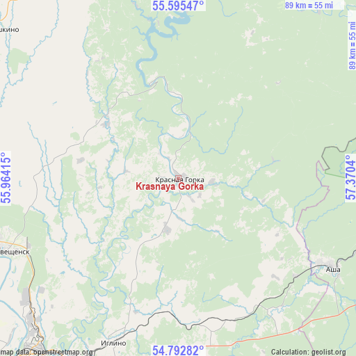 Krasnaya Gorka on map