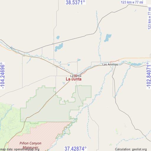 La Junta on map