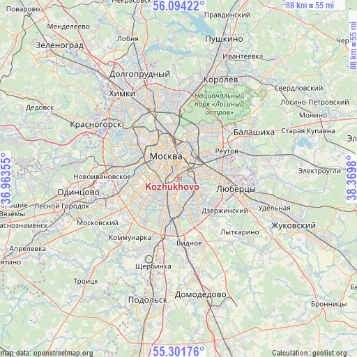 Kozhukhovo on map