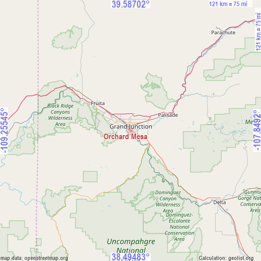 Orchard Mesa on map