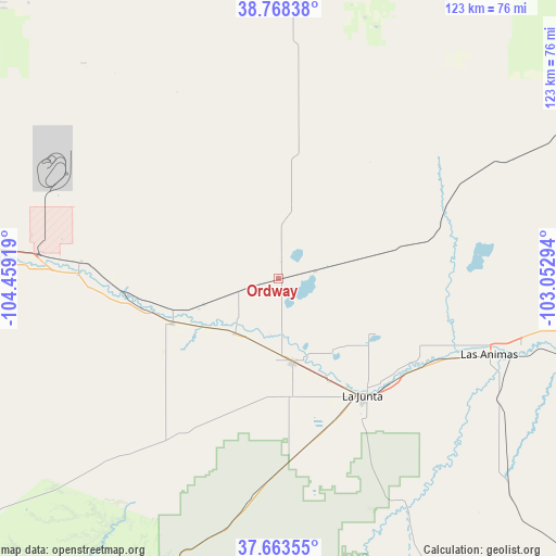 Ordway on map