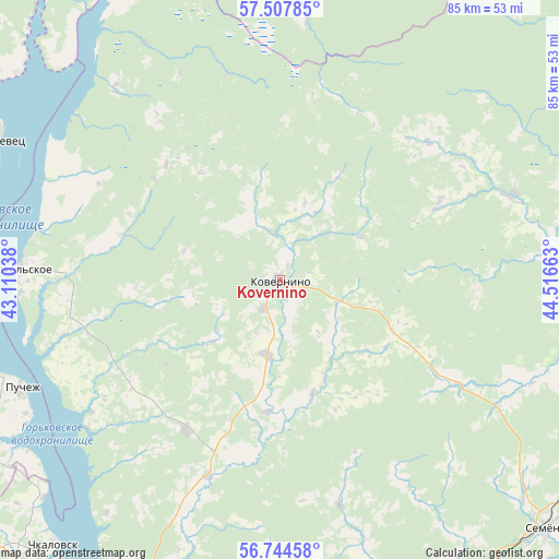 Kovernino on map