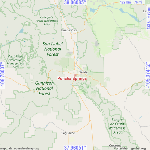 Poncha Springs on map